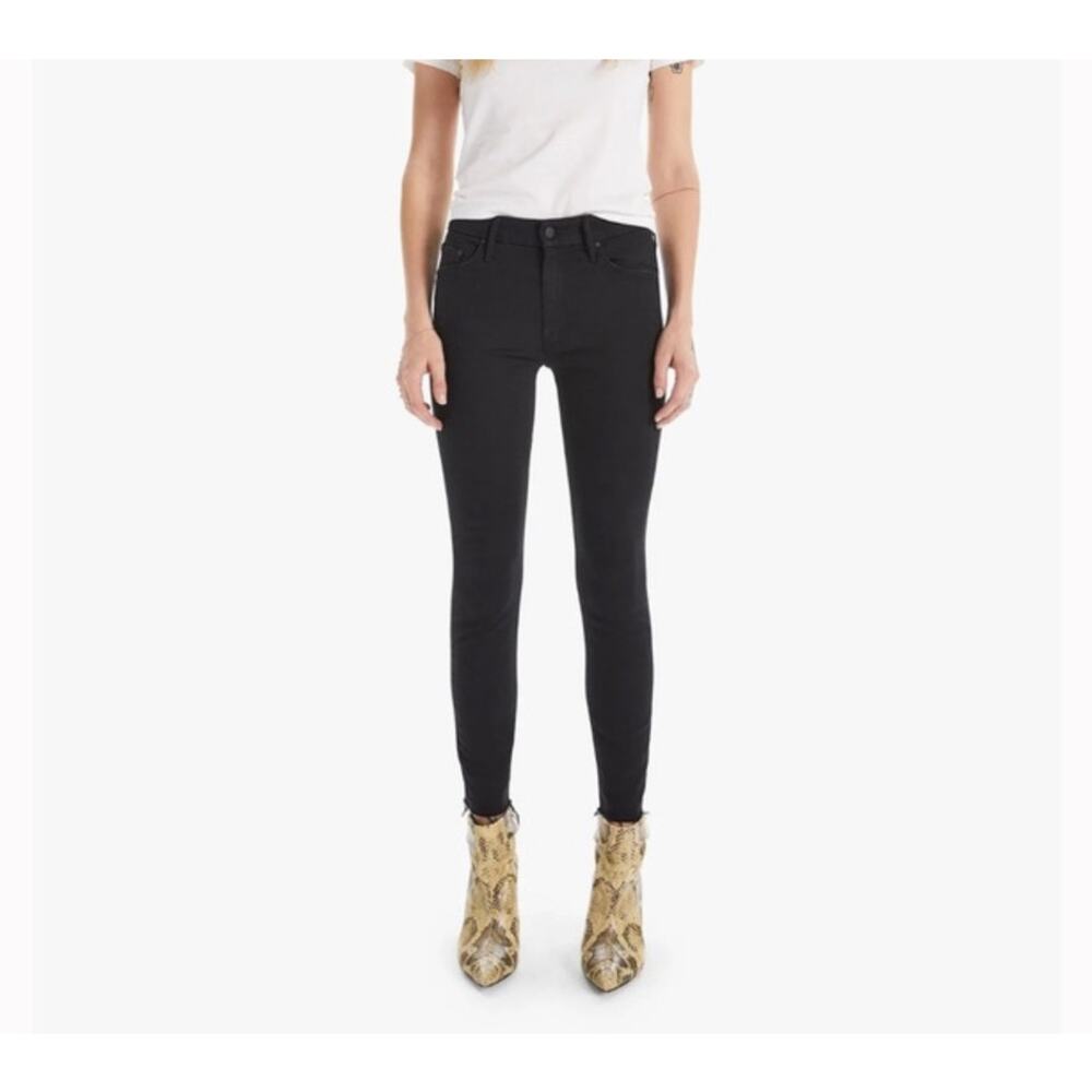 Mother The Looker Frayed Ankle Jeans in Black Skinny‎ Jeans Women's 28